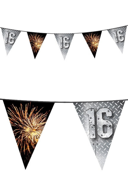 PartyXplosion Vlaggenlijn  Finally Sixteen 10 meter