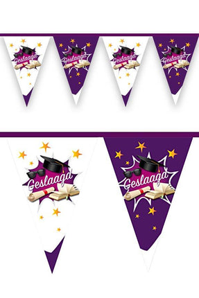 PartyXplosion Vlaggenlijn Geslaagd 6 mtr