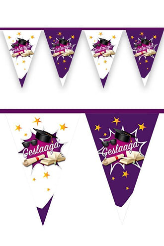 PartyXplosion Vlaggenlijn Geslaagd 6 mtr