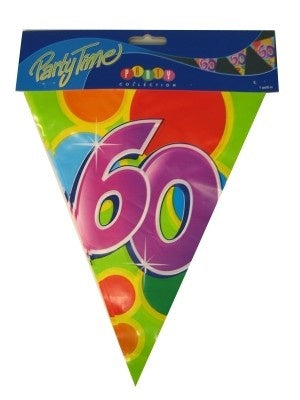 PartyXplosion Vlaggenlijn leeftijd 60 jaar 10 meter