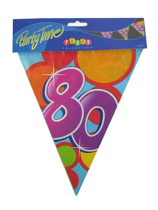 PartyXplosion Vlaggenlijn leeftijd 80 jaar 10 meter