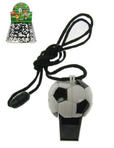 PartyXplosion Voetbalfluit met zwart koord