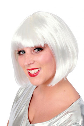 PartyXplosion Witte bob pruik budget