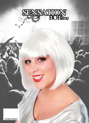 PartyXplosion Witte bob pruik budget