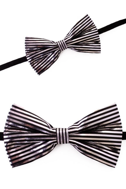 PartyXplosion Zilver strikje met strepen