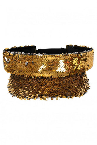 PartyXplosion Zonneklep met pailletten goud