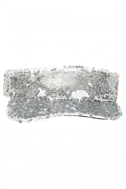 PartyXplosion Zonneklep met pailletten zilver