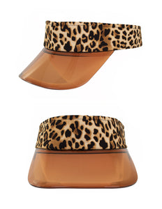 PartyXplosion Zonneklep panter transparante klep