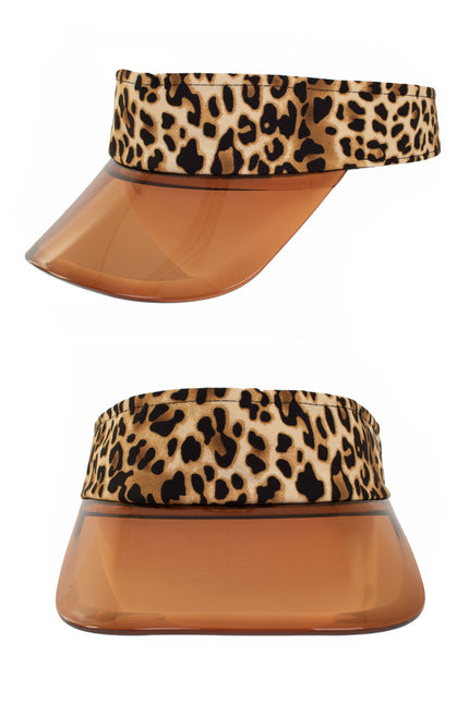 PartyXplosion Zonneklep panter transparante klep