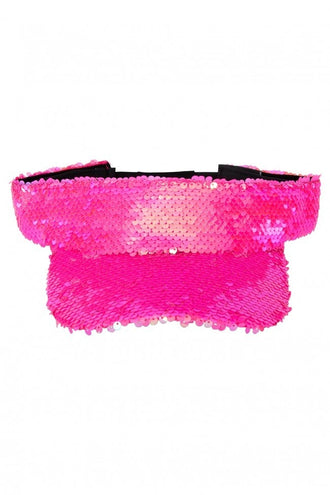 PartyXplosion Zonneklep roze met pailletten disco