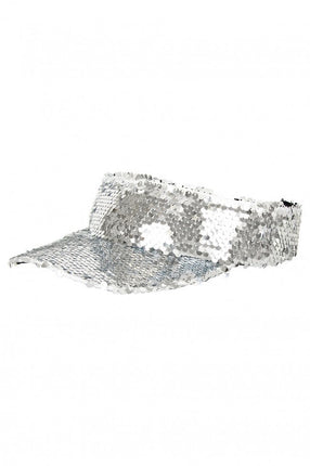 PartyXplosion Zonneklep zilver met pailletten