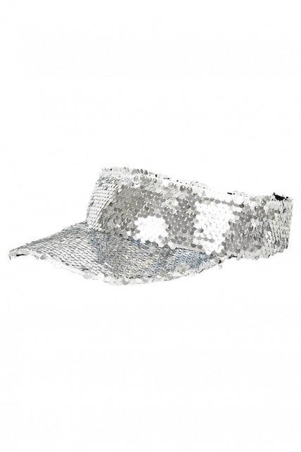 PartyXplosion Zonneklep zilver met pailletten