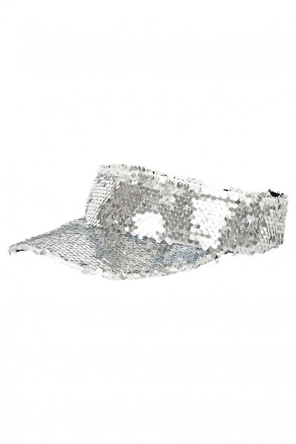 PartyXplosion Zonneklep zilver met pailletten