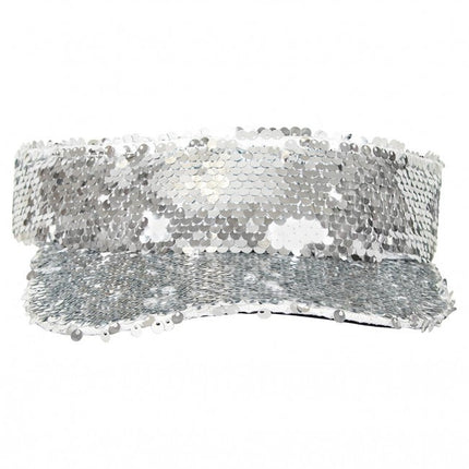 PartyXplosion Zonneklep zilver met pailletten