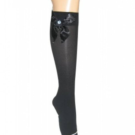 PartyXplosion Zwarte kniekous met strik