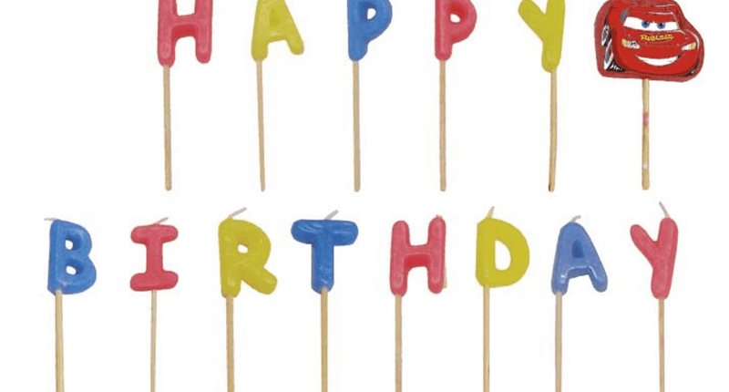 Procos Cars kaarsjes Happy Birthday