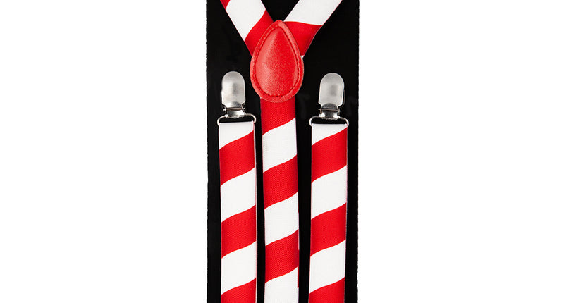 Wicked Costumes Bretels rood/wit zuurstok