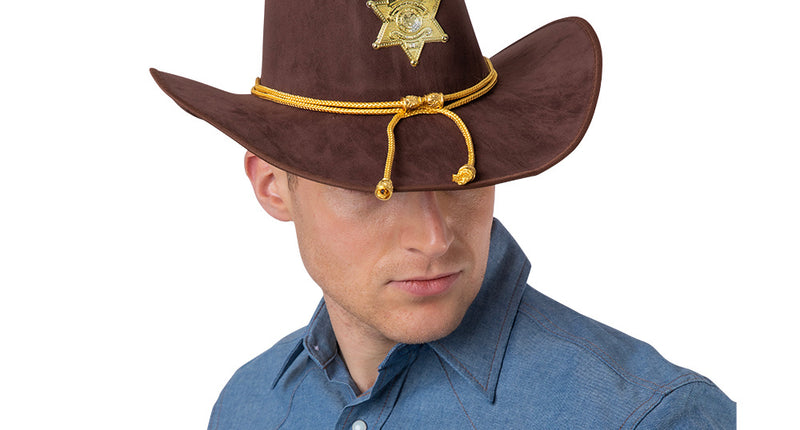 Wicked Costumes Bruine Sheriff hoed in nep suede