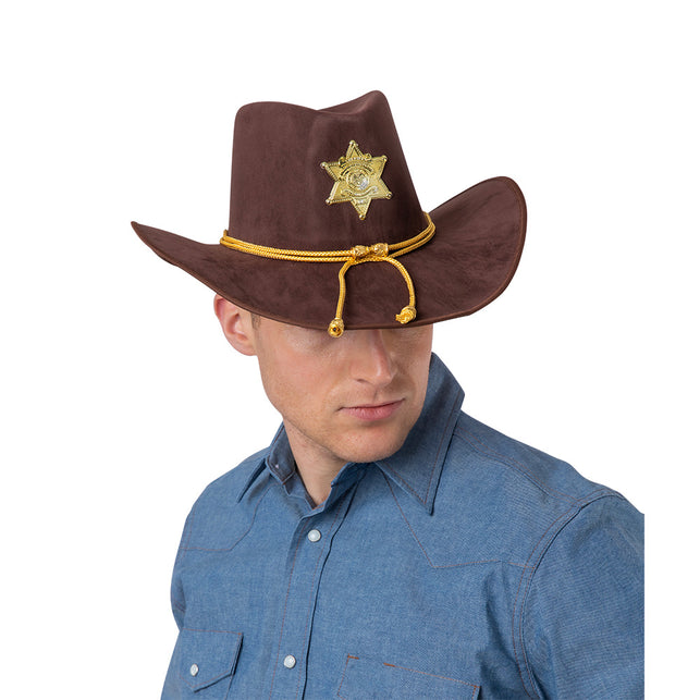 Wicked Costumes Bruine Sheriff hoed in nep suede