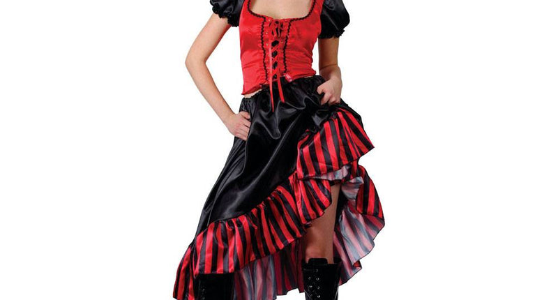 Wicked Costumes Can Can Saloon jurk in rood