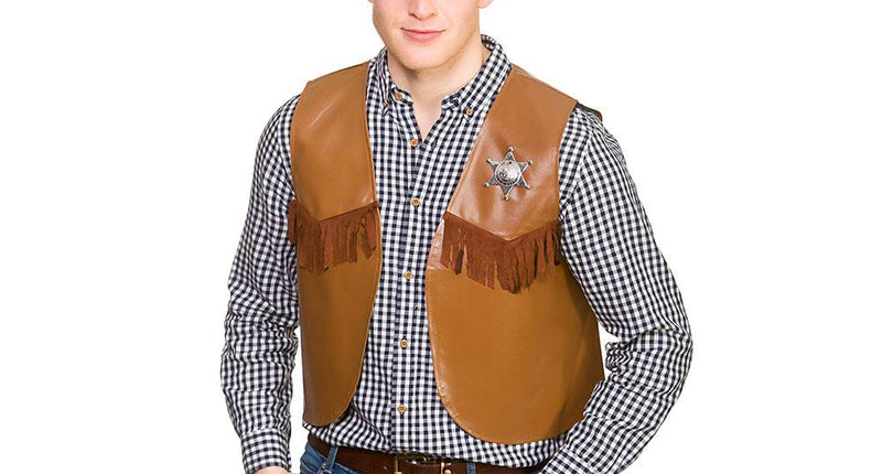 Wicked Costumes Cowboy vest bruin