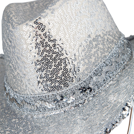 Wicked Costumes Cowboyhoed Annie zilveren pailletten