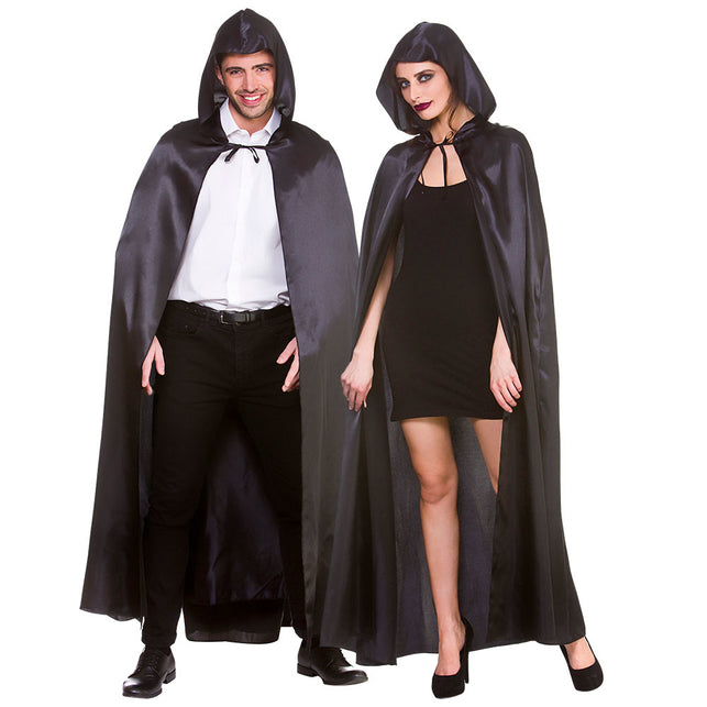 Wicked Costumes Dracula cape met kap satijn 140cm