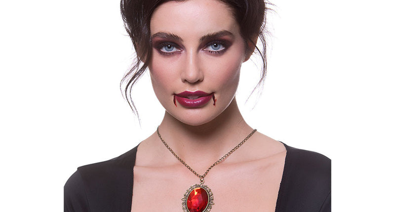 Wicked Costumes Gotische ketting met nep Robijn