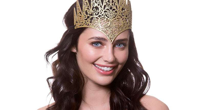 Wicked Costumes Gouden fantasie kroon Malou