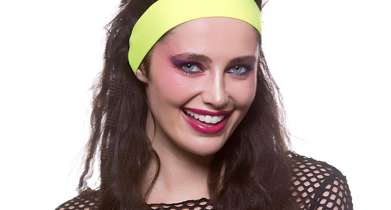 Wicked Costumes Haarband neon geel 80-jaren