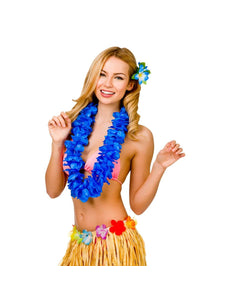Wicked Costumes Hawaii slinger blauw grote bloemen (9.5cm)