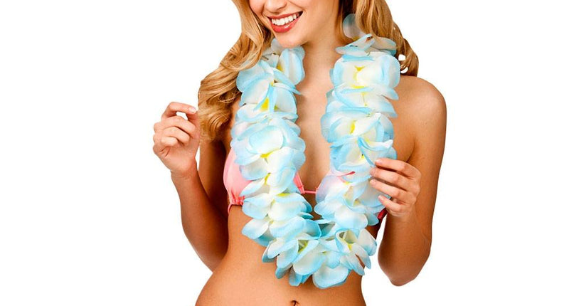 Wicked Costumes Hawaii slinger blauwe bloemen (11.5cm)