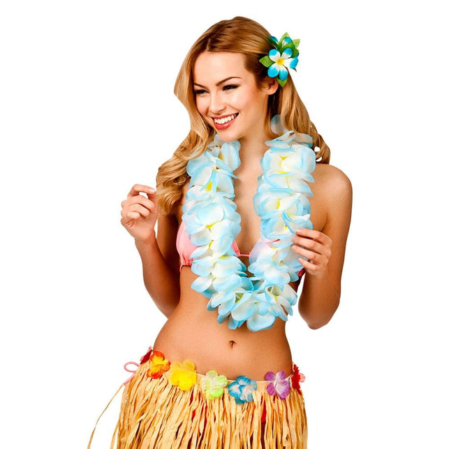 Wicked Costumes Hawaii slinger blauwe bloemen (11.5cm)