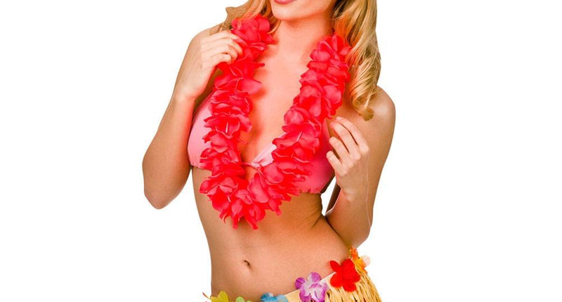 Wicked Costumes Hawaii slinger rood grote bloemen (9.5cm)