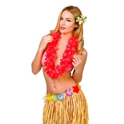 Wicked Costumes Hawaii slinger rood grote bloemen (9.5cm)