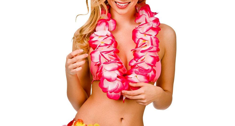 Wicked Costumes Hawaii slinger roze bloemen (11.5cm)