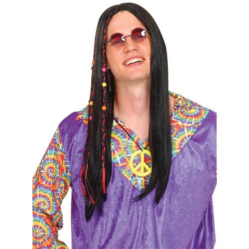 Wicked Costumes Hippie peace pruik Tim