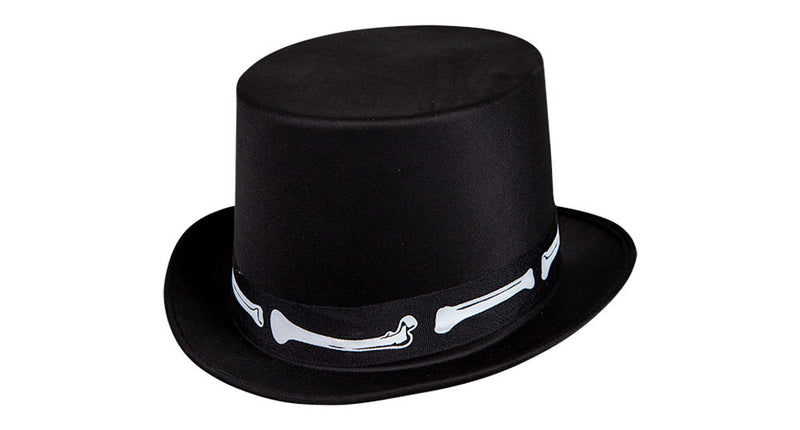Wicked Costumes Hoge hoed satijn met nep botten