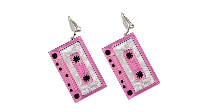 Wicked Costumes Jaren 80 oorbellen cassette bandjes