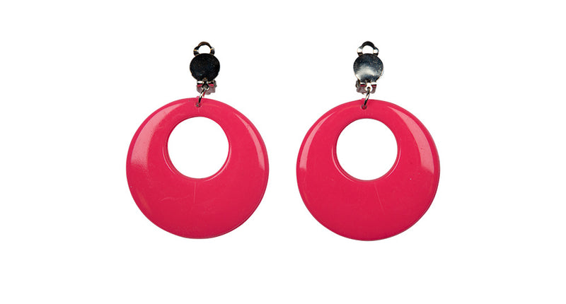 Wicked Costumes Jaren 80 oorbellen Elsa neon roze