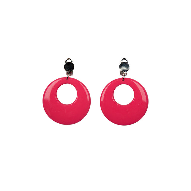 Wicked Costumes Jaren 80 oorbellen Elsa neon roze