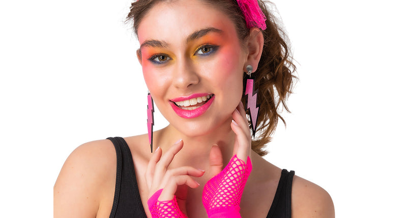 Wicked Costumes Jaren 80 set 3 delig roze Halina