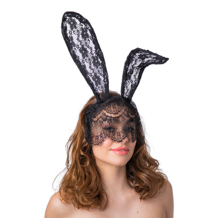 Wicked Costumes Kanten bunny oren met sluier