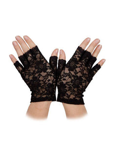 Wicked Costumes Kanten handschoenen kort in zwart