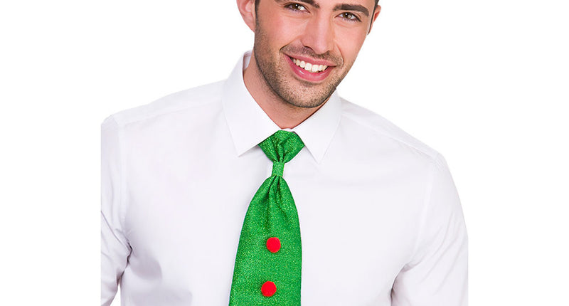 Wicked Costumes Kerstelf stropdas met glitters