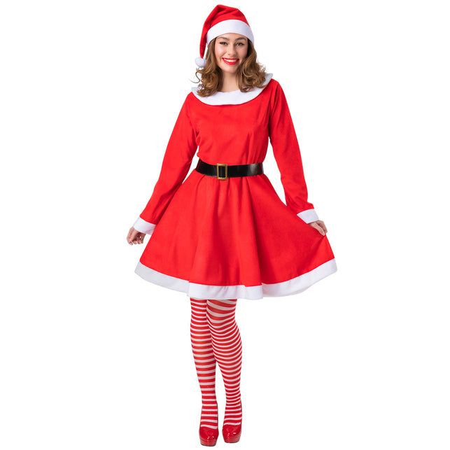 Wicked Costumes Kerstjurkje velours Ella dames