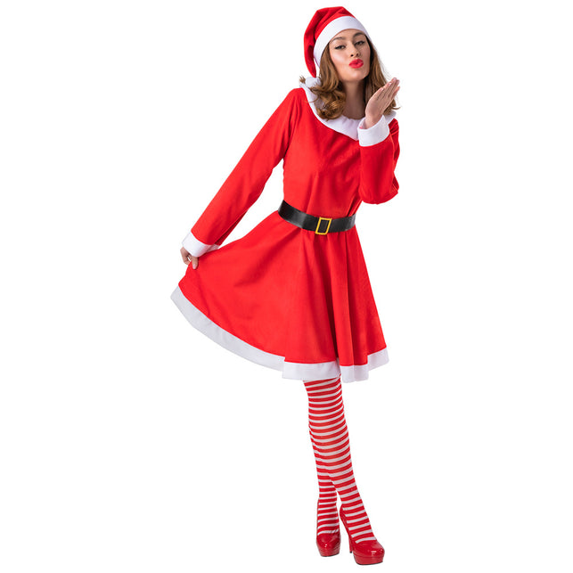 Wicked Costumes Kerstjurkje velours Ella dames