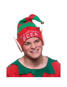 Wicked Costumes Kerstmuts met tekst Deze elf heeft bier nodig