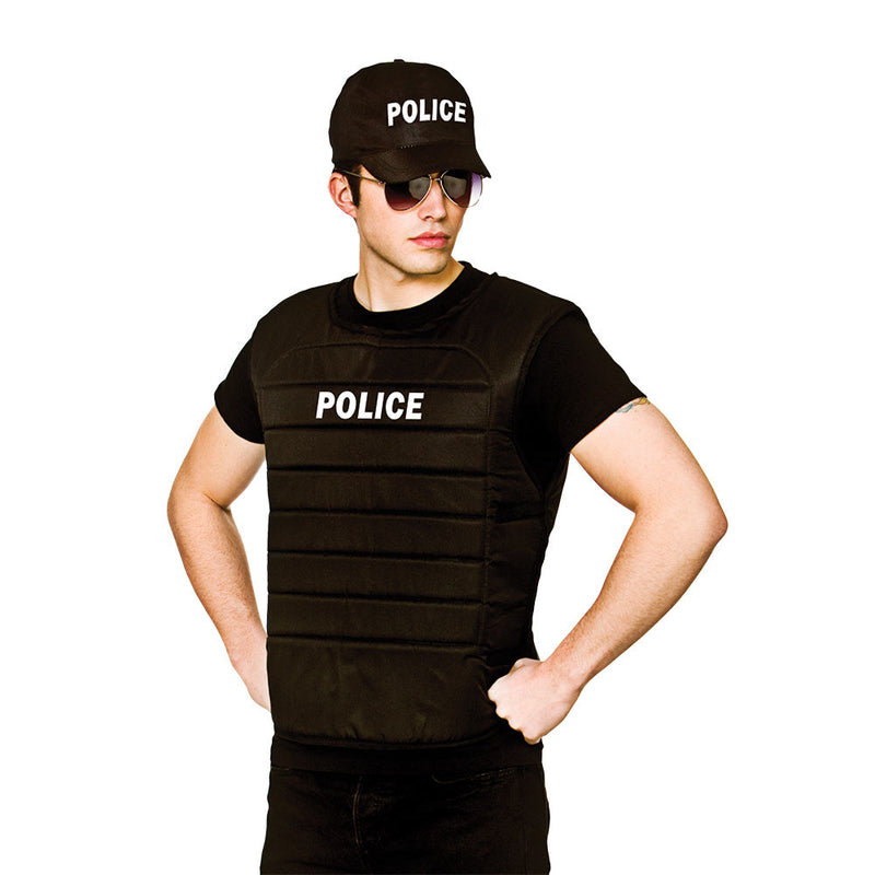 Boland 00489 - Kostuumvest SWAT, L/XL, Dames, Heren, Unisex, Politie, Commando, Carnaval, Halloween, Themafeest, Vermomming, Theater Boland 00489 - Kostuumvest SWAT, L/XL, Dames, Heren, Unisex, Politie, Commando, Carnaval, Halloween, Themafeest, Vermomming, Theater