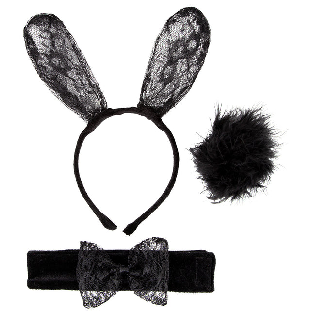 Wicked Costumes Konijnenset 3 delig van kant Bunny